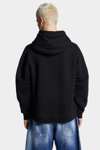 Felpa con cappuccio DSQUARED2 Relax Fit Sponge Patch - Moda & Modi Luxury