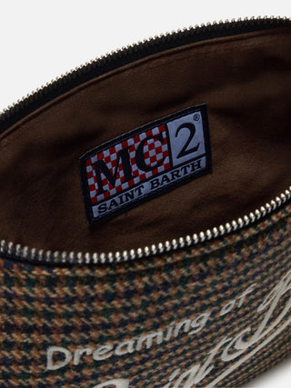 Borsa SAINT BARTH Crossbody Parisienne Wool in misto lana Pied de Poule - Moda & Modi Luxury