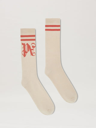 PALM ANGELS CALZE A RIGHE MONOGRAM - Moda & Modi Luxury
