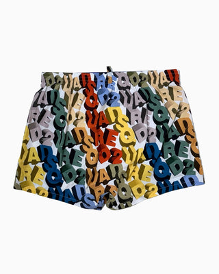 Costume DSQUARED2 Allover Logo Midi Swim Boxer - Moda & Modi Luxury