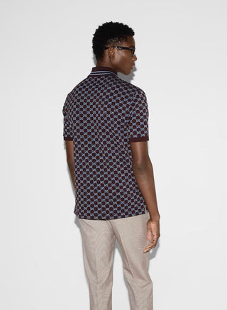Polo GUCCI in Piquet di cotone jacquard in bordeaux - Moda & Modi Luxury