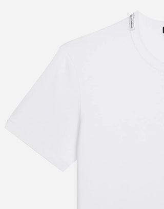 T-shirt DOLCE&GABBANA cotone con ricamo in bianco - Moda & Modi Luxury