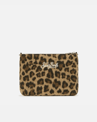 Borsa SAINT BARTH Crossbody Parisienne Felt in misto lana leopardata - Moda & Modi Luxury