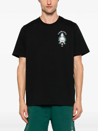 T-shirt CASABLANCA Black Hotel Emblem Short Sleeve - Moda & Modi Luxury