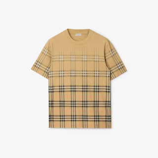 T-shirt BURBERRY in cotone Check sfumato Beige - Moda & Modi Luxury
