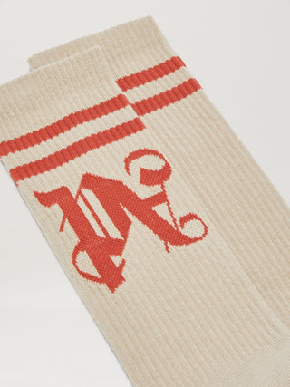 PALM ANGELS CALZE A RIGHE MONOGRAM - Moda & Modi Luxury