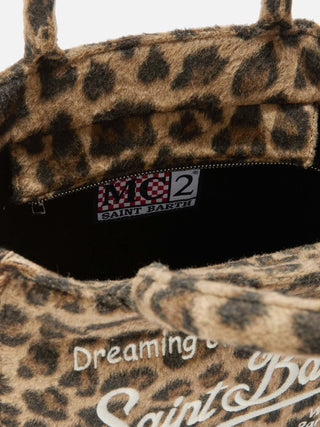 Borsa a mano SAINT BARTH Colette Felt in misto lana leopardata - Moda & Modi Luxury