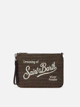 Borsa SAINT BARTH Crossbody Parisienne Wool in misto lana Pied de Poule - Moda & Modi Luxury