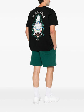 T-shirt CASABLANCA Black Hotel Emblem Short Sleeve - Moda & Modi Luxury