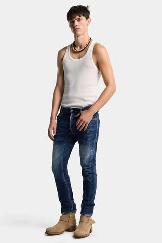 Jeans DSQUARED2 Medium Red Spot Wash Biker - Moda & Modi Luxury