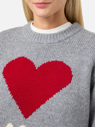 Maglione SAINT BARTH Kyla in lana grigio con jacquard St. Moritz - Moda & Modi Luxury