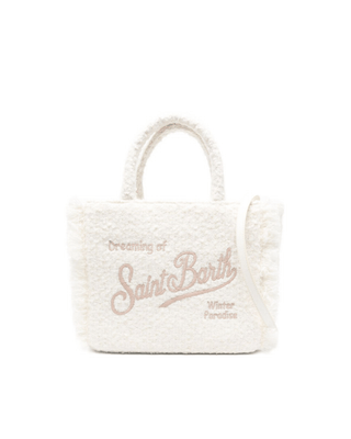 Borsa a mano SAINT BARTH Colette Tweed in misto lana bianca Media - Moda & Modi Luxury