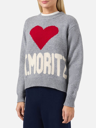 Maglione SAINT BARTH Kyla in lana grigio con jacquard St. Moritz - Moda & Modi Luxury
