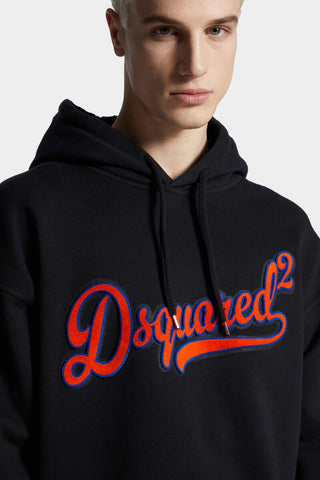 Felpa con cappuccio DSQUARED2 Relax Fit Sponge Patch - Moda & Modi Luxury