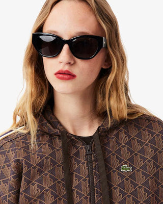 Felpa con Cappuccio LACOSTE in jacquard con monogramma - Moda & Modi Luxury
