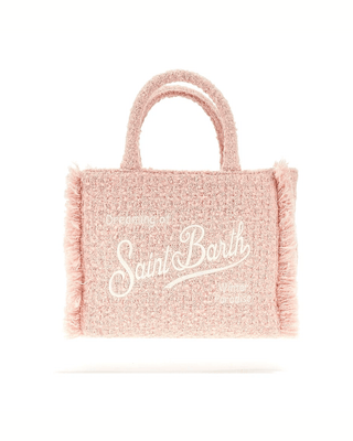 Borsa a mano SAINT BARTH Colette Tweed in misto lana rosa - Moda & Modi Luxury