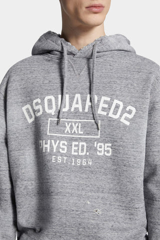 Felpa con Cappuccio DSQUARED2 Just Right Fit Distressed Phys Ed - Moda & Modi Luxury