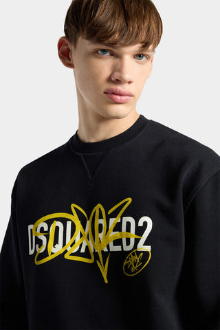 Felpa DSQUARED2 Girocollo Graffiti Cool Fit - Moda & Modi Luxury