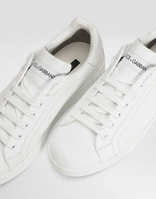 Sneaker DOLCE&GABBANA Portofino in pelle di vitello, bianco. - Moda & Modi Luxury