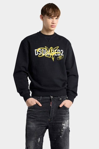 Felpa DSQUARED2 Girocollo Graffiti Cool Fit - Moda & Modi Luxury