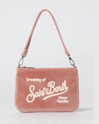 Borsetta a spalla SAINT BARTH Parisienne mini Velvet rosa - Moda & Modi Luxury