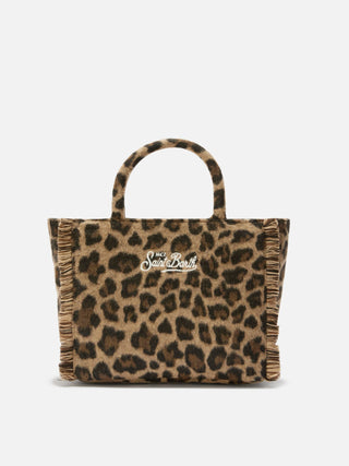 Borsa a mano SAINT BARTH Colette Felt in misto lana leopardata - Moda & Modi Luxury