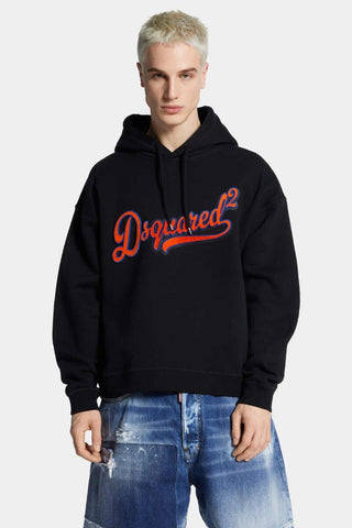 Felpa con cappuccio DSQUARED2 Relax Fit Sponge Patch - Moda & Modi Luxury