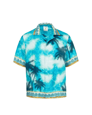 Camicia a maniche corte CASABLANCA in seta Emblema Caustics - Moda & Modi Luxury