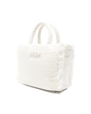 Borsa a mano SAINT BARTH Colette Tweed in misto lana bianca Media - Moda & Modi Luxury