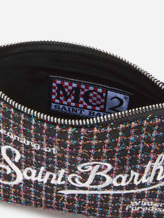 Borsetta a spalla SAINT BARTH Parisienne minI Tweed nera Shiny - Moda & Modi Luxury