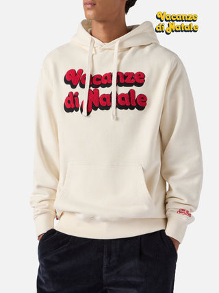 Felpa SAINT BARTH Tribeca in cotone bianco con cappuccio e ricamo Vacanze di Natale Special Edition - Moda & Modi Luxury