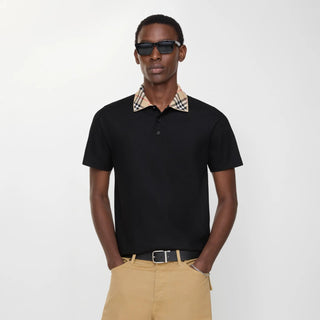 Polo BURBERRY in cotone con colletto Check - Moda & Modi Luxury