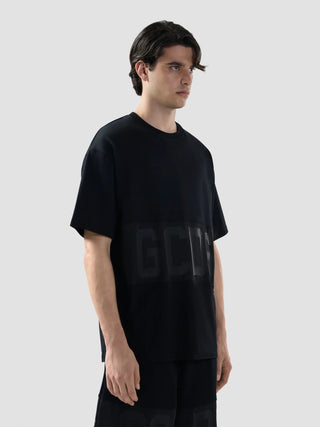T-shirt GCDS regular in nylon con band logo nero - Moda & Modi Luxury