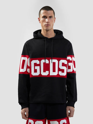 Felpa GCDS con cappuccio con logo a fascia - Moda & Modi Luxury