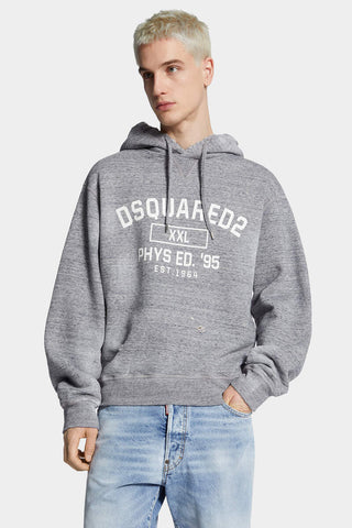 Felpa con Cappuccio DSQUARED2 Just Right Fit Distressed Phys Ed - Moda & Modi Luxury