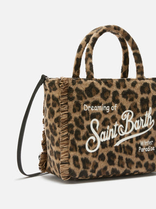 Borsa a mano SAINT BARTH Colette Felt in misto lana leopardata - Moda & Modi Luxury