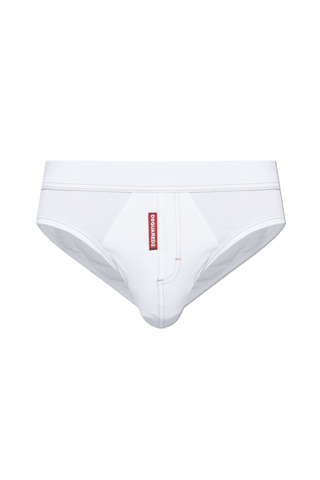 Slip DSQUARED2 in cotone bianco con logo - Moda & Modi Luxury