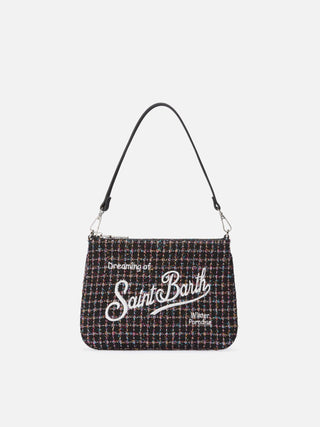 Borsetta a spalla SAINT BARTH Parisienne minI Tweed nera Shiny - Moda & Modi Luxury