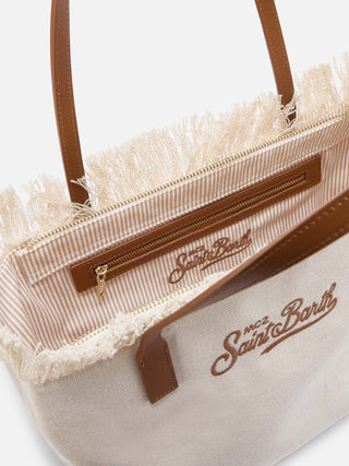 Borsa SAINT BARTH shopper City Medium in canvas con frange - Moda & Modi Luxury