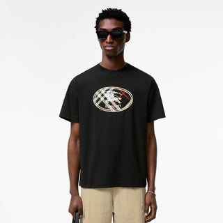 T-shirt BURBERRY in cotone Check con Knight stamp - Moda & Modi Luxury