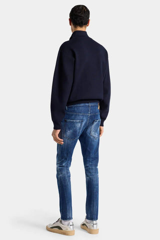 Jeans DSQUARED2 skater lavaggio scuro milky way - Moda & Modi Luxury