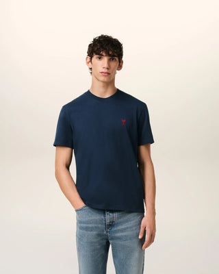 T-shirt AMI de Coeur in cotone Navy - Moda & Modi Luxury