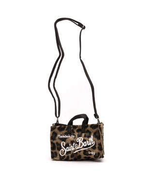 Mini Borsa Porta Cellulare SAINT BARTH Phone Bag Felt in misto lana leopardato - Moda & Modi Luxury