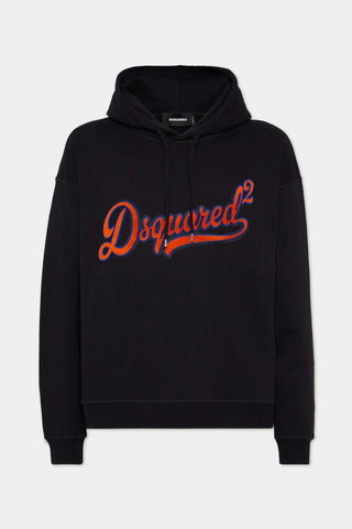 Felpa con cappuccio DSQUARED2 Relax Fit Sponge Patch - Moda & Modi Luxury