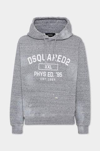 Felpa con Cappuccio DSQUARED2 Just Right Fit Distressed Phys Ed - Moda & Modi Luxury