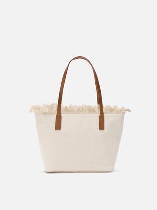 Borsa SAINT BARTH shopper City Medium in canvas con frange - Moda & Modi Luxury