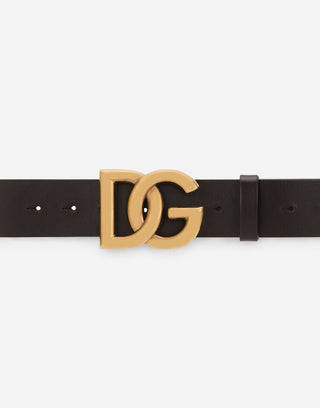 DOLCE & GABBANA Cintura in cuoio lux con fibbia logo DG incrociato - Moda & Modi Luxury